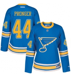 Women's Reebok St. Louis Blues #44 Chris Pronger Premier Blue 2017 Winter Classic NHL Jersey