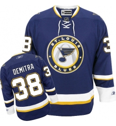 Men's Reebok St. Louis Blues #38 Pavol Demitra Premier Navy Blue Third NHL Jersey