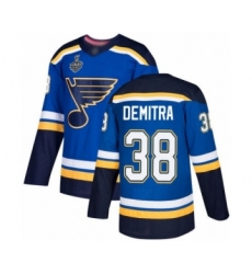 Men's St. Louis Blues #38 Pavol Demitra Authentic Royal Blue Home 2019 Stanley Cup Final Bound Hockey Jersey
