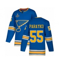 Men's St. Louis Blues #55 Colton Parayko Authentic White Away 2019 Stanley Cup Champions Hockey Jersey