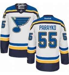 Women's Reebok St. Louis Blues #55 Colton Parayko Authentic White Away NHL Jersey