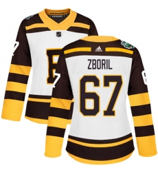 Women's Adidas Boston Bruins #67 Jakub Zboril Authentic White 2019 Winter Classic NHL Jersey