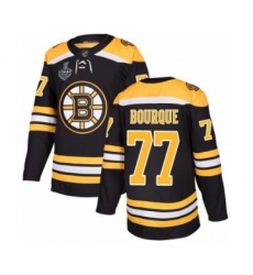 Men's Boston Bruins #77 Ray Bourque Authentic Black Home 2019 Stanley Cup Final Bound Hockey Jersey