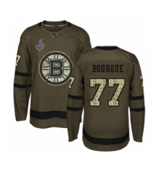 Youth Boston Bruins #77 Ray Bourque Authentic Green Salute to Service 2019 Stanley Cup Final Bound Hockey Jersey