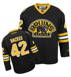 Men's Reebok Boston Bruins #42 David Backes Authentic Black Third NHL Jersey