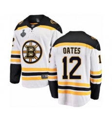 Men's Boston Bruins #12 Adam Oates Authentic White Away Fanatics Branded Breakaway 2019 Stanley Cup Final Bound Hockey Jersey