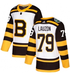 Men's Adidas Boston Bruins #79 Jeremy Lauzon Authentic White 2019 Winter Classic NHL Jersey
