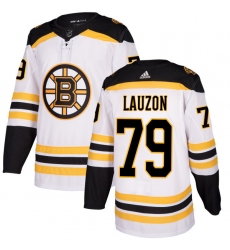 Men's Adidas Boston Bruins #79 Jeremy Lauzon Authentic White Away NHL Jersey