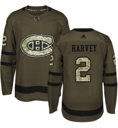Men's Adidas Montreal Canadiens #2 Doug Harvey Authentic Green Salute to Service NHL Jersey