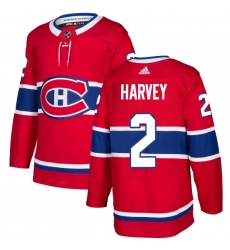 Men's Adidas Montreal Canadiens #2 Doug Harvey Authentic Red Home NHL Jersey