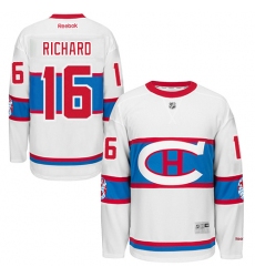 Men's Reebok Montreal Canadiens #16 Henri Richard Premier White 2016 Winter Classic NHL Jersey