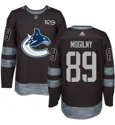 Men's Adidas Vancouver Canucks #89 Alexander Mogilny Authentic Black 1917-2017 100th Anniversary NHL Jersey