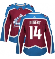 Women's Adidas Colorado Avalanche #14 Rene Robert Authentic Burgundy Red Home NHL Jersey