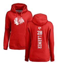 NHL Women's Adidas Chicago Blackhawks #28 Steve Larmer Red One Color Backer Pullover Hoodie