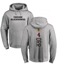 NHL Adidas Chicago Blackhawks #4 Bobby Orr Ash Backer Pullover Hoodie