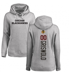 NHL Women's Adidas Chicago Blackhawks #00 Clark Griswold Ash Backer Pullover Hoodie