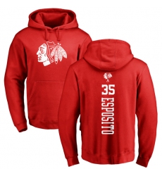 NHL Adidas Chicago Blackhawks #35 Tony Esposito Red One Color Backer Pullover Hoodie