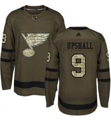 Youth Adidas St. Louis Blues #9 Scottie Upshall Premier Green Salute to Service NHL Jersey