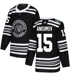 Youth Adidas Chicago Blackhawks #15 Artem Anisimov Authentic Black 2019 Winter Classic NHL Jersey