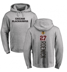 NHL Adidas Chicago Blackhawks #27 Jeremy Roenick Ash Backer Pullover Hoodie