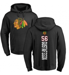 NHL Adidas Chicago Blackhawks #56 Erik Gustafsson Black Backer Pullover Hoodie