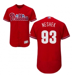 Men's Majestic Philadelphia Phillies #93 Pat Neshek Red Alternate Flex Base Authentic Collection MLB Jersey