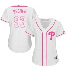 Women's Majestic Philadelphia Phillies #93 Pat Neshek Replica White Fashion Cool Base MLB Jersey
