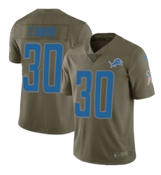 Men's Nike Detroit Lions #30 Teez Tabor Limited Olive 2017 Salute to Service NFL Jersey