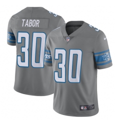 Men's Nike Detroit Lions #30 Teez Tabor Limited Steel Rush Vapor Untouchable NFL Jersey