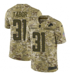 Men's Nike Detroit Lions #31 Teez Tabor Limited Camo 2018 Salute to Service NFL Jersey