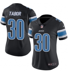 Women's Nike Detroit Lions #30 Teez Tabor Limited Black Rush Vapor Untouchable NFL Jersey