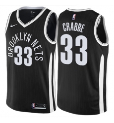 Men's Nike Brooklyn Nets #33 Allen Crabbe Authentic Black NBA Jersey - City Edition