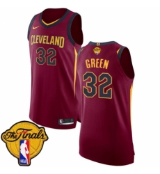 Women's Nike Cleveland Cavaliers #32 Jeff Green Authentic Maroon 2018 NBA Finals Bound NBA Jersey - Icon Edition