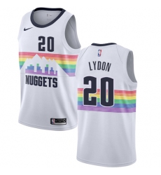 Men's Nike Denver Nuggets #20 Tyler Lydon Swingman White NBA Jersey - City Edition