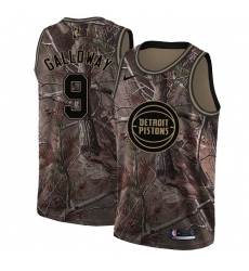 Women's Nike Detroit Pistons #9 Langston Galloway Swingman Camo Realtree Collection NBA Jersey