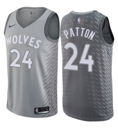 Men's Nike Minnesota Timberwolves #24 Justin Patton Swingman Gray NBA Jersey - City Edition