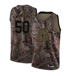 Men's Nike Portland Trail Blazers #50 Caleb Swanigan Swingman Camo Realtree Collection NBA Jersey