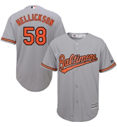 Youth Majestic Baltimore Orioles #58 Jeremy Hellickson Authentic Grey Road Cool Base MLB Jersey