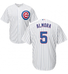 Youth Majestic Chicago Cubs #5 Albert Almora Jr Replica White Home Cool Base MLB Jersey