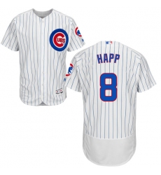 Men's Majestic Chicago Cubs #8 Ian Happ White Home Flexbase Authentic Collection MLB Jersey