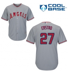 Youth Majestic Los Angeles Angels of Anaheim #27 Darin Erstad Replica Grey Road Cool Base MLB Jersey