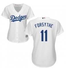 Women's Majestic Los Angeles Dodgers #11 Logan Forsythe Authentic White Home Cool Base MLB Jersey