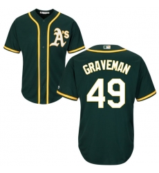 Men's Majestic Oakland Athletics #49 Kendall Graveman Replica Green Alternate 1 Cool Base MLB Jersey