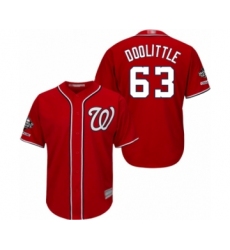 Youth Washington Nationals #63 Sean Doolittle Authentic Red Alternate 1 Cool Base 2019 World Series Champions Baseball Jersey