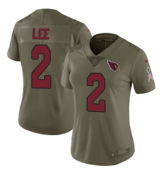 Women's Nike Arizona Cardinals #2 Andy Lee Limited Olive 2017 Salute to Service NFL Jersey