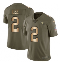 Youth Nike Arizona Cardinals #2 Andy Lee Limited Olive/Gold 2017 Salute to Service NFL Jersey