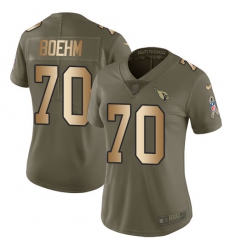 Women's Nike Arizona Cardinals #70 Evan Boehm Limited Olive/Gold 2017 Salute to Service NFL Jersey