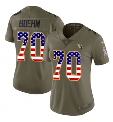 Women's Nike Arizona Cardinals #70 Evan Boehm Limited Olive/USA Flag 2017 Salute to Service NFL Jersey