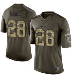 Men's Nike Buffalo Bills #28 E.J. Gaines Elite Green Salute to Service NFL Jersey