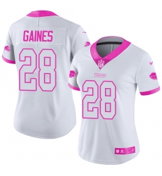 Women's Nike Buffalo Bills #28 E.J. Gaines Limited White/Pink Rush Fashion NFL Jersey